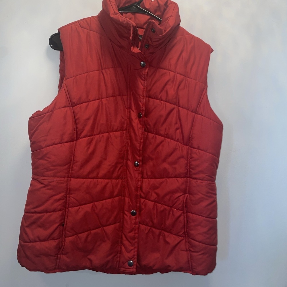 Jones New York Sport Full Zip Vest Red SIZE Xl